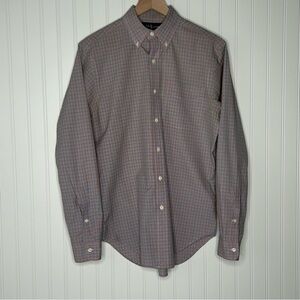 Ralph Lauren Mens Classic Fit Orange and Blue Plaid Button Down Size Small